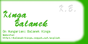 kinga balanek business card